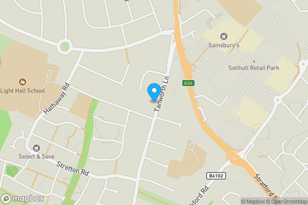 Map location for 66 Tanworth Lane, Shirley, Solihull, B90 4DR