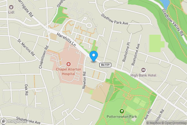 Map location for Flat 8, Belvedere Court, 14 Harehills Lane, Leeds LS7 4HD