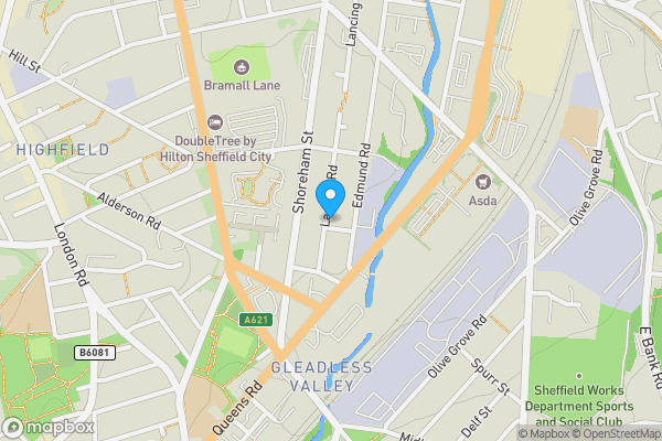 Map location for 219 Lancing Road, Sheffield, South Yorkshire, S2 4EW