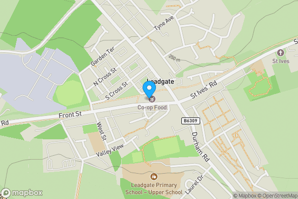 Map location for 33 Front Street, Leadgate, Consett, County Durham, DH8 7SB