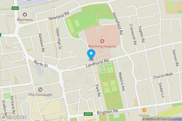 Map location for Park Road, Worthing, West Sussex, BN11 2AN