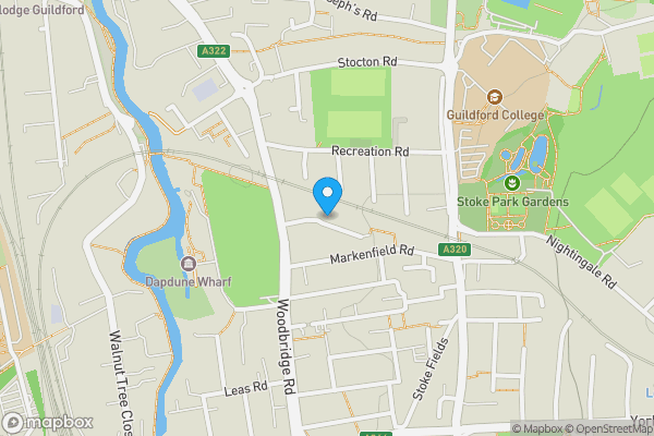 Map location for 7 Gardner Road, Guildford, Guildford, GU1 4PG