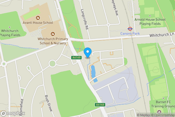 Map location for 18 Bramble Close, STANMORE, Middlesex, HA7 1QX