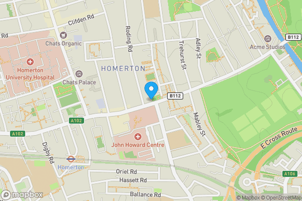 Map location for 205 Homerton High Street, Hackney, London, E9 6BB