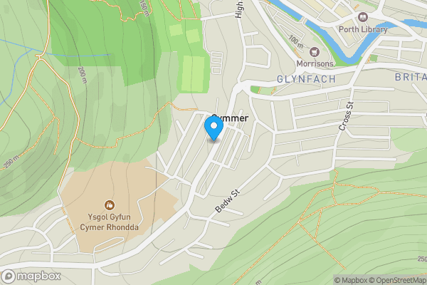 Map location for 195 High Street, Porth, Rhondda Cynon Taf, CF39 9AW