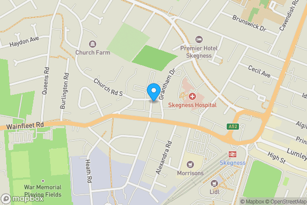 Map location for 10 Cross Street, Skegness, Lincolnshire, PE25 3RH