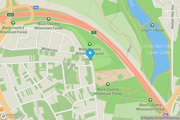 Map location for Whitecrest, Birmingham, West Midlands, B43 6HG