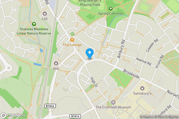 Map location for Flat 2, 2 Cromwell Walk, Huntingdon, Cambridgeshire PE29 3HN