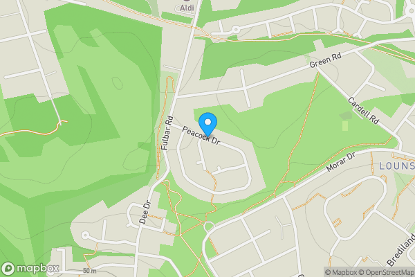 Map location for Peacock Drive, Paisley, Renfrewshire, PA2 9AT