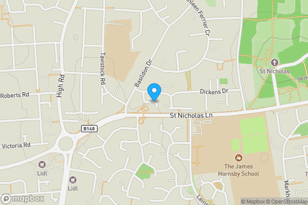 Map location for Copperfields, BASILDON, Essex, SS15 5RS