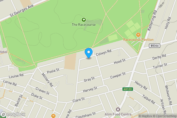 Map location for 23 and 23A Colwyn Road, Northampton, Northamptonshire NN1 3PZ