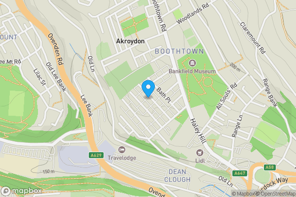 Map location for 45 Woodside Place, Halifax, West Yorkshire, HX3 6EQ