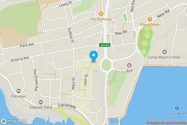 Map location for Flat A & B, 77 John Street, Porthcawl, CF363AY