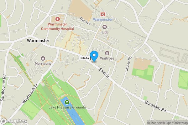 Map location for 9-11, East Street, Warminster, BA12