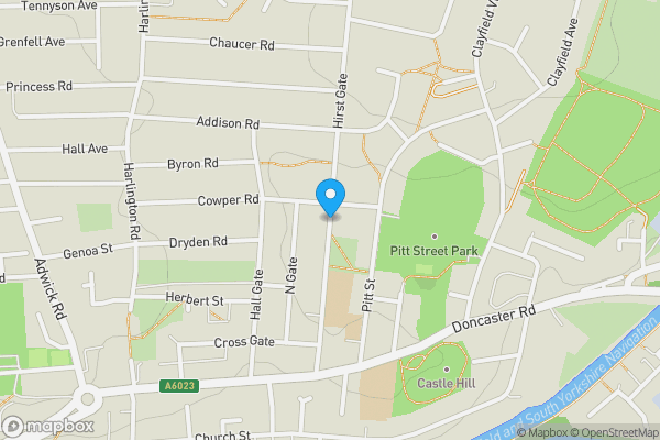 Map location for Hirst Gate, MEXBOROUGH, South Yorkshire, S64 0LP