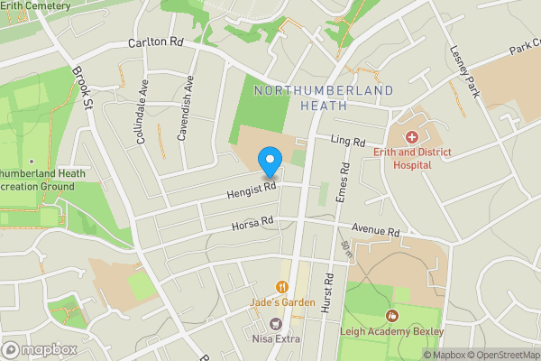 Map location for 116 Hengist Road, Erith, Kent, DA8 1EY