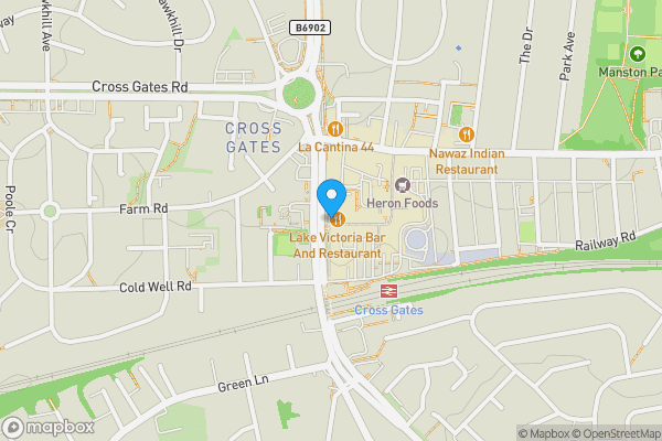 Map location for Former Crossgates Library, Farm Road, Leeds, West Yorkshire, LS15 7LB