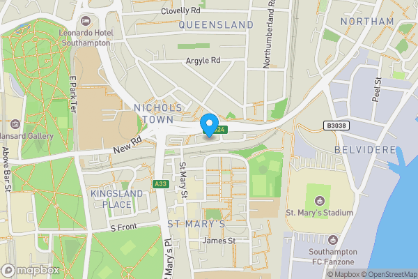 Map location for 21, 23 & 25 Northam Road, Southampton, Hampshire, SO14 0NZ