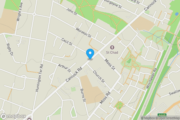 Map location for Cannock Road, CANNOCK, Staffordshire, WS11 5DD