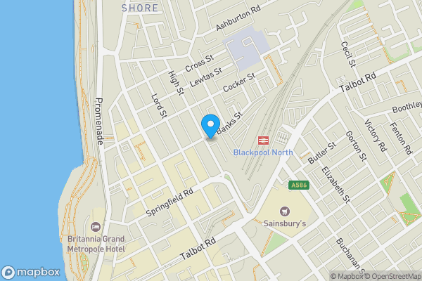 Map location for 57 High Street, Blackpool, Lancashire, FY1 2BN