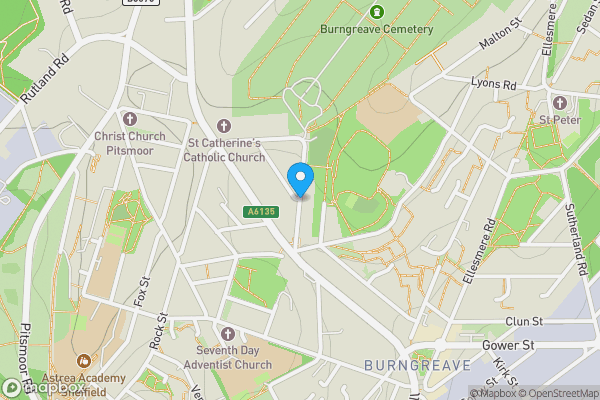 Map location for Burngreave Street, SHEFFIELD, South Yorkshire, S3 9DQ