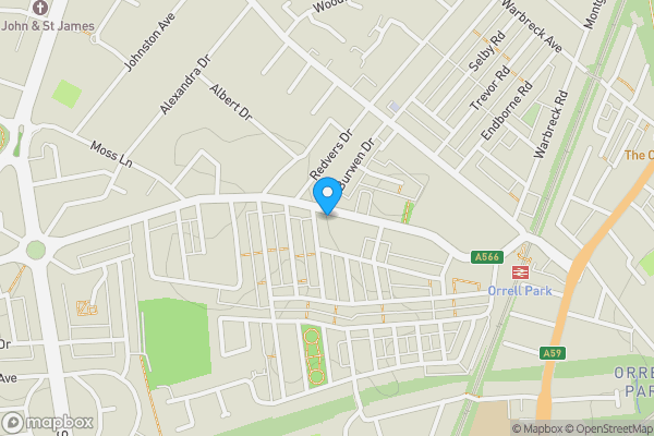 Map location for 60 Moss Lane, Orrell Park, Merseyside, L9 8AN