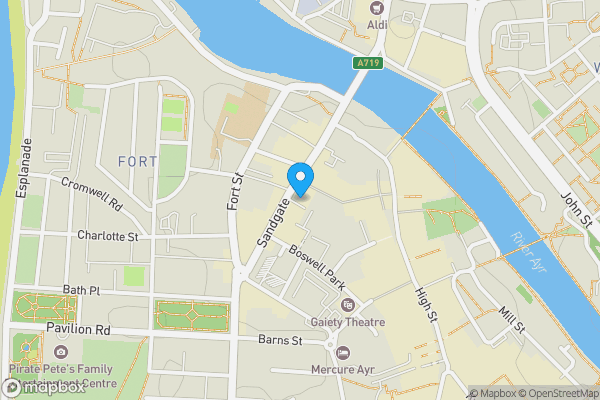 Map location for Queen's Court Centre 10 Sandgate, Unit 33, Ayr, KA7 1BH