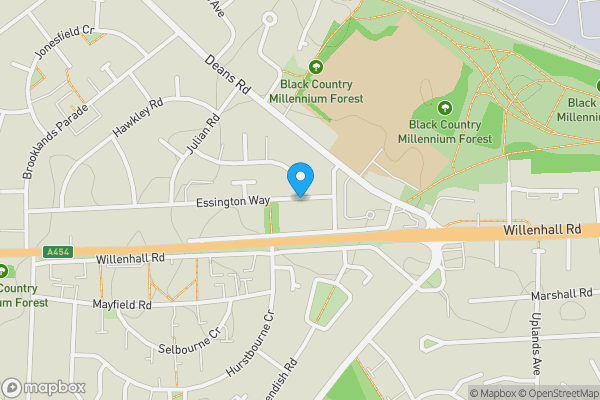 Map location for Essington Way, WOLVERHAMPTON, West Midlands, WV1 2NP