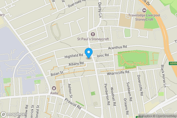 Map location for Flat 2, 53 Derby Lane, Liverpool L13 6QE