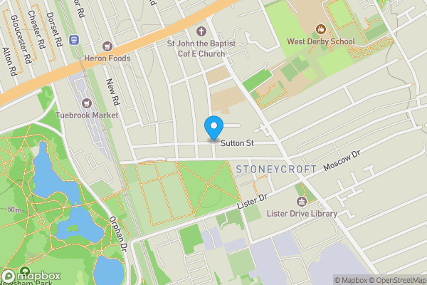 Map location for Sutton Street, Liverpool, Merseyside, L13 7EG