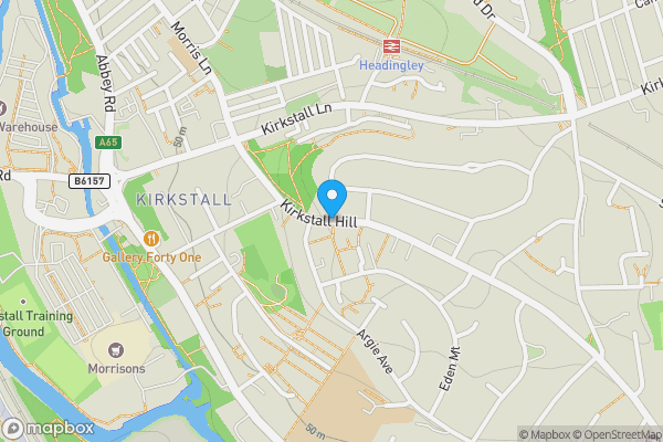 Map location for Kirkstall Hill, LEEDS, West Yorkshire, LS4 2TX