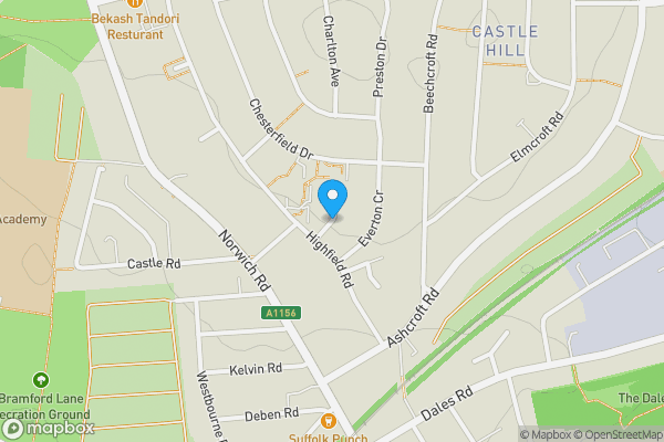 Map location for Chelsea Close, Ipswich, Suffolk, IP1 6DE