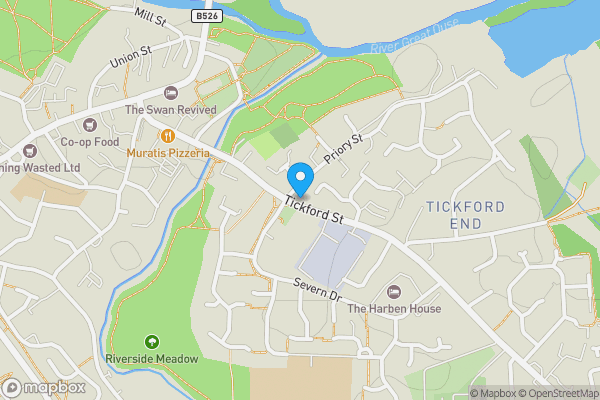 Map location for 45 Tickford Street, Newport Pagnell, Buckinghamshire, MK16 9AW