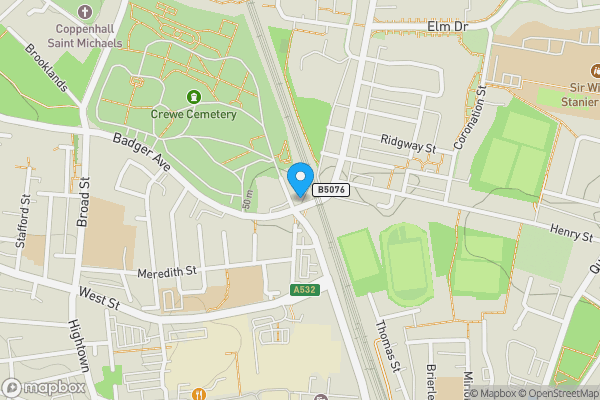 Map location for 2 , Middlewich Street, Crewe, Cheshire CW1 4BS