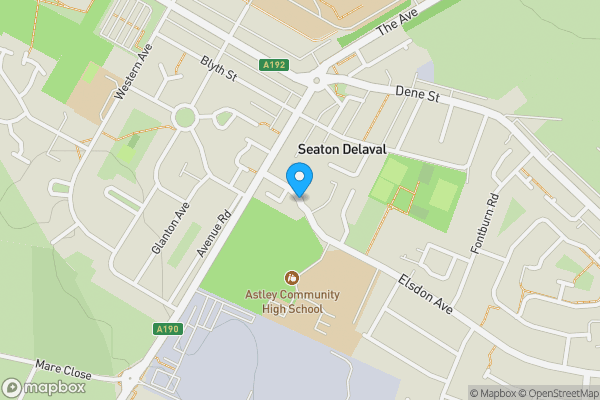 Map location for Elsdon Avenue, Seaton Delaval, Whitley Bay , NE25 0BW