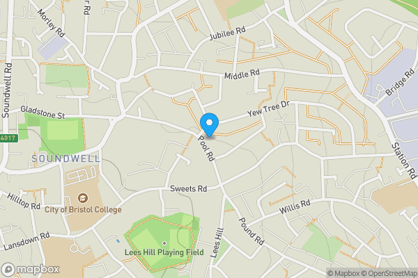 Map location for Land rear of 24, Pool Road, Kingswood, Bristol, BS15 1XL