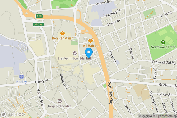 Map location for 15 Huntbach Street, Stoke-On-Trent, Staffordshire, ST1 2BL