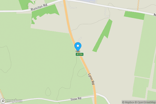 Map location for The Oaks, Lynn Road, Shouldham Thorpe, King's Lynn, Norfolk PE33 0EB