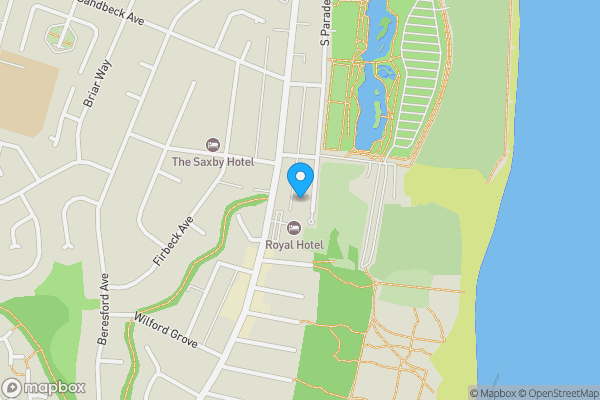 Map location for Yellow Mountain Hotel, 104 South Parade, Skegness, Lincolnshire, PE25 3HR