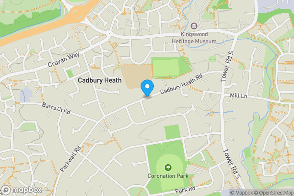 Map location for Cadbury Heath Road, Bristol, BS30 8BY