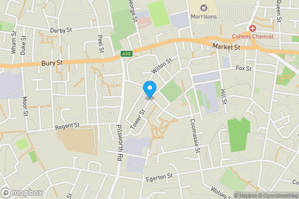 Map location for Tower Street, Heywood, OL10