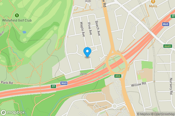 Map location for 5 Park Close, Whitefield, Manchester M45 7EJ