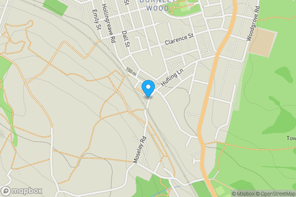 Map location for Railside Bungalow Hufling Lane, Burnley BB11 3QQ