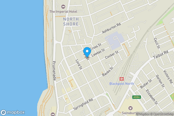 Map location for Yates Street, Blackpool, Lancashire, FY1 2DB