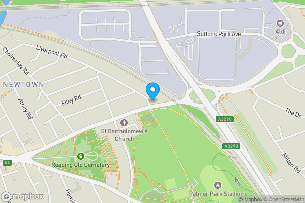 Map location for 401 London Road, Reading, RG1 3PE