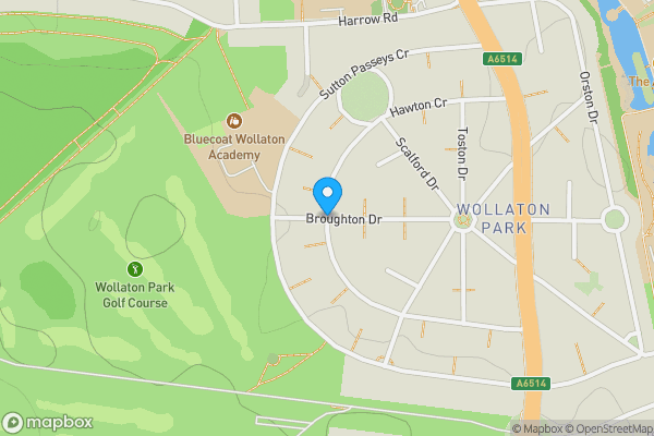 Map location for Broughton Drive, Nottingham, Nottinghamshire, NG8 1DW