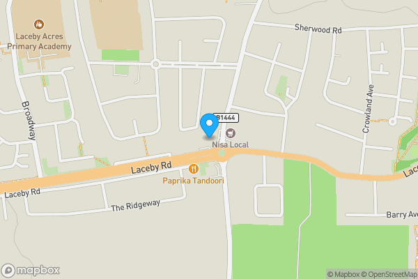 Map location for 464 Laceby Road, Grimsby, South Humberside, DN34 5NU