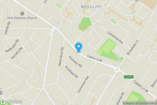 Map location for Castle Lane West, Bournemouth, Dorset, BH9 3JZ