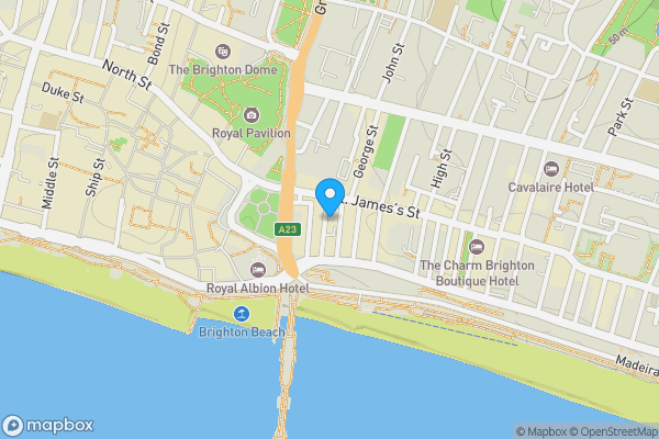 Map location for Flat 2, 13 Manchester Street, Brighton, BN2 1TF