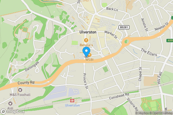 Map location for 6 Cavendish Street, Ulverston, Cumbria LA12 7AD